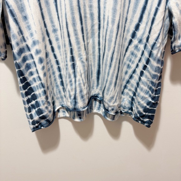 Johnny Was Calme Pima Cotton Modal Blend Tie Dye Sweater Size Small Blue White - Picture 4 of 11